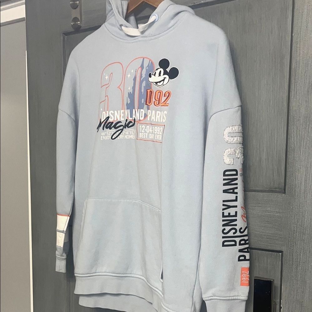 Disneyland Paris Size Small Sky Blue Mickey Mouse Hoodie embroidery #disney 90’s - Picture 3 of 9